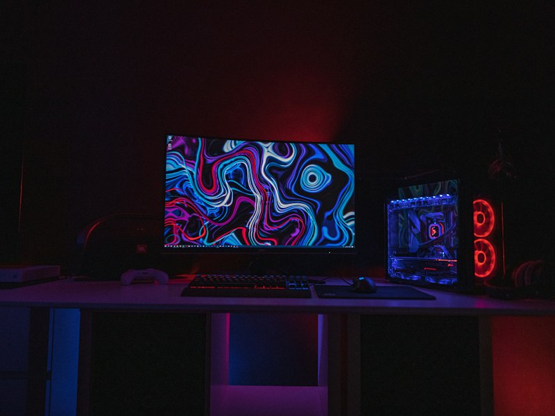 Gaming setup with monitors